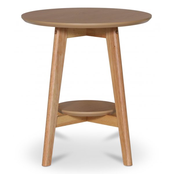 Bridge runt sidobord Ø50 cm - Ekfanér + Möbeltassar Bridge runt sidobord Ø50 cm - Ekfanér + Möbeltassar
