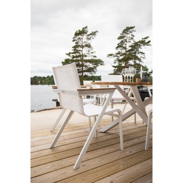 Mexico utematgrupp med 6 st Mexico stolar - Natur/Vit