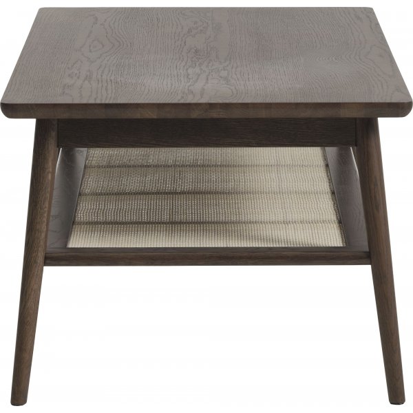 Table basse Yuma en chne fum avec tagre en rotin