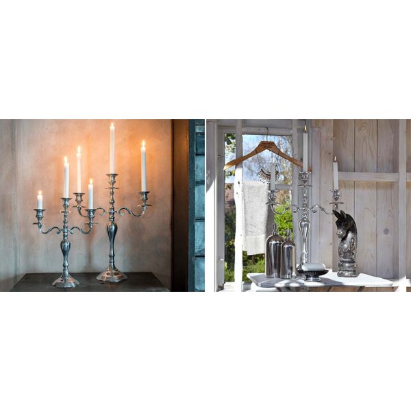 Stella Kandelaber H52 för 3 ljus - Silver Stella Kandelaber H52 för 3 ljus - Silver