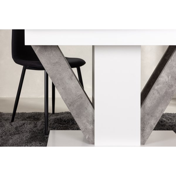 Table à manger Disa 120-160 x 80 cm - Gris/blanc Table à manger Disa 120-160 x 80 cm - Gris/blanc