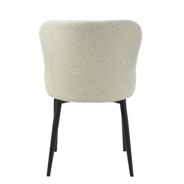 Chaise de salle  manger Boss en tissu boucl beige