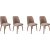 Ensemble de chaises de salle  manger Jaffa, 4 pcs - Beige/noyer