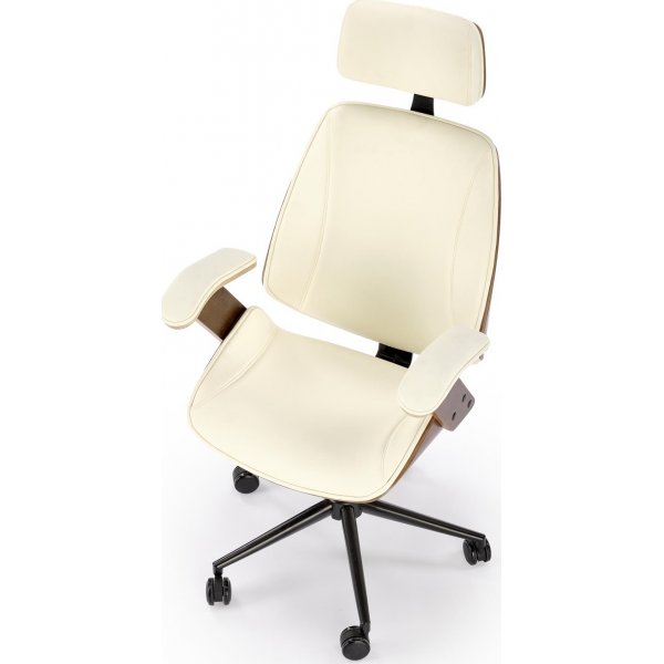 Skrivbordsstol i valnöt/cream ekoläder Skrivbordsstol i valnöt/cream ekoläder
