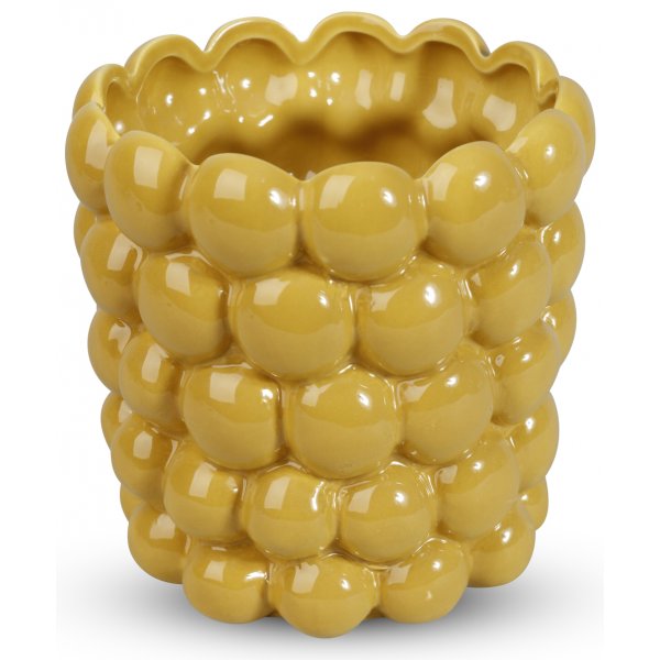 Kruka Big Bouble H23 cm - Ljusgul