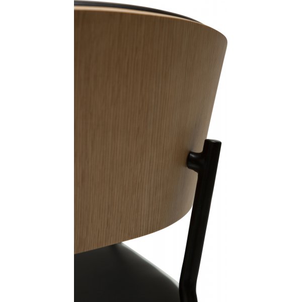 Chaise avec cadre pour berceau - PU noir/placage chêne Chaise avec cadre pour berceau - PU noir/placage chêne