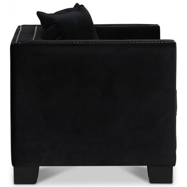 Cloude fåtölj med nitar - Svart (Sammet) Cloude fåtölj med nitar - Svart (Sammet)