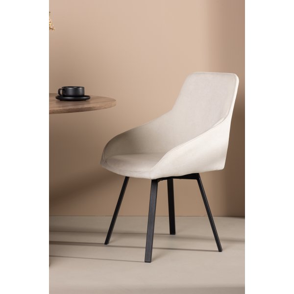 Chaise de salle à manger Rosie - Beige/noir Chaise de salle à manger Rosie - Beige/noir