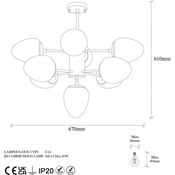 Basar taklampa 10316 - Svart/vit Basar taklampa 10316 - Svart/vit