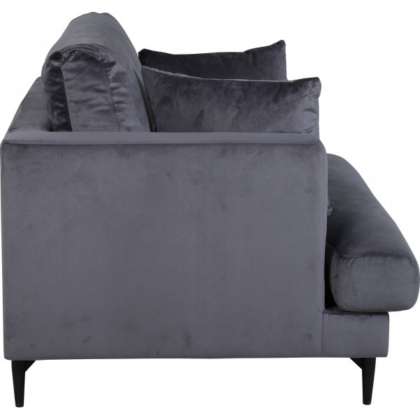 Fauteuil Coeur - Velours gris fonc