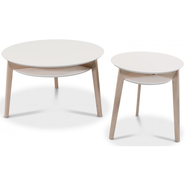 Rodeo sidobord 50 cm - Vit/whitewash ek