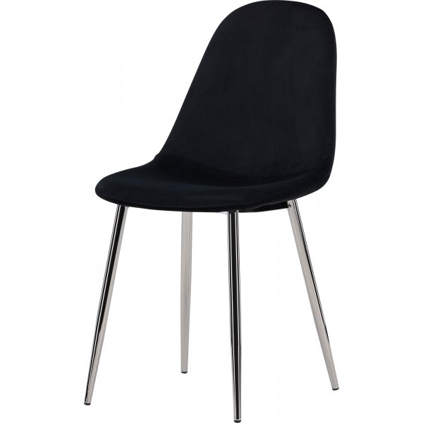 Chaise Bridge - Velours noir/chrome Chaise Bridge - Velours noir/chrome