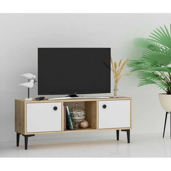 Paridon TV-bänk - Safir/ek/vit Paridon TV-bänk - Safir/ek/vit