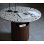 Table basse ronde Arto hauteur 60 cm - Noyer / Terrazzo