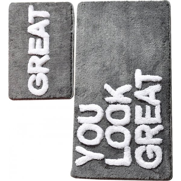 Geweldig badkamertapijt - grijs