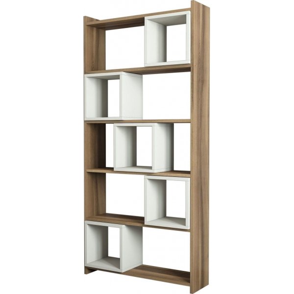 Bibliothèque Box - Noyer/crème Bibliothèque Box - Noyer/crème