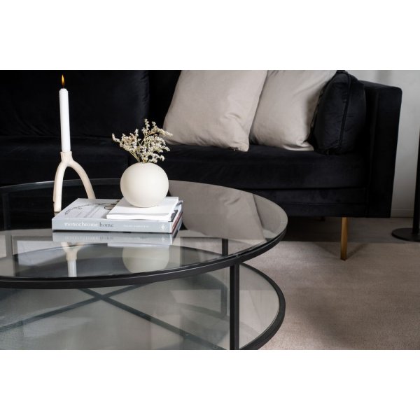Table basse Kävsta Ø100 cm - Noir/verre Table basse Kävsta Ø100 cm - Noir/verre