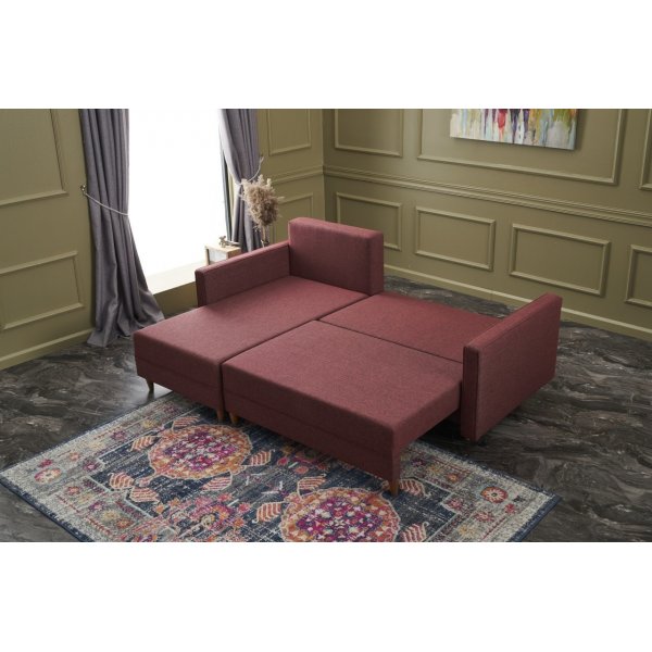 Aydam slaapbank links - Burgundy