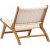 Rike loungestol - Cream PU/teak