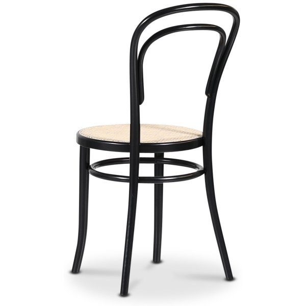 No 14 matstol med rottingsits - Svart No 14 matstol med rottingsits - Svart