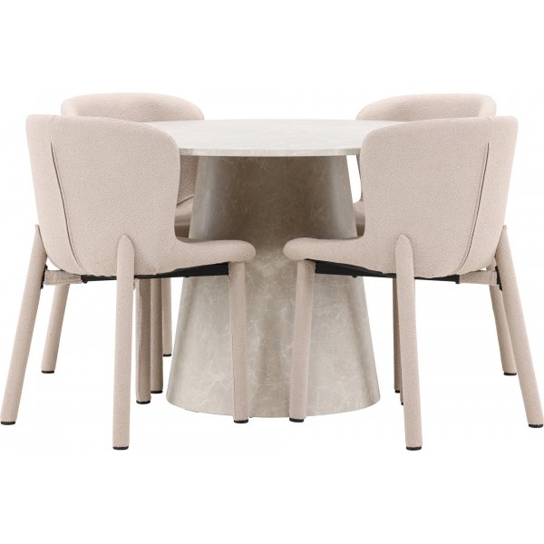 Matbord Lanzo med 4 st Astoria stolar - Beige + 4.00 x Stolsdyna Matbord Lanzo med 4 st Astoria stolar - Beige + 4.00 x Stolsdyna