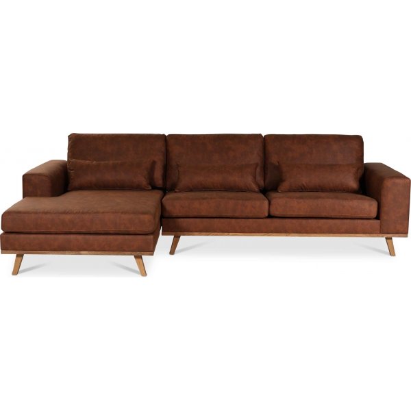 Ranger divansoffa vnster - Cognac (Lderutseende) / Ek