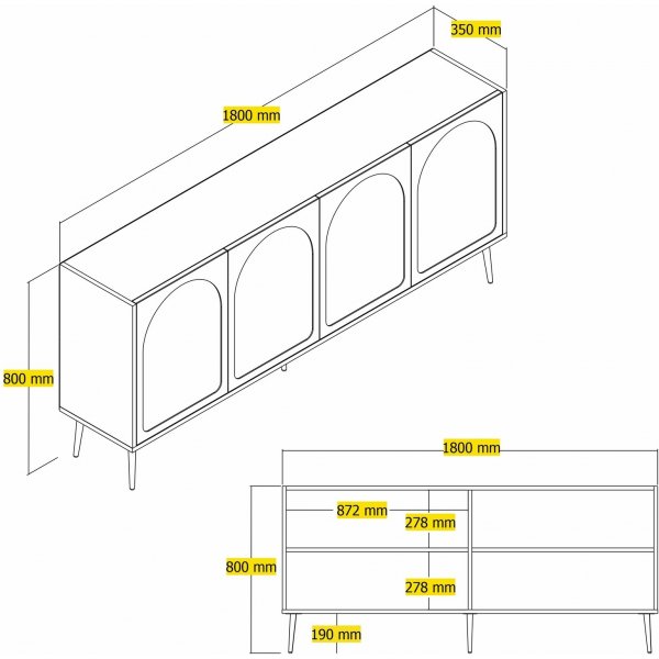 Buffet Lyon - Marron/or Buffet Lyon - Marron/or