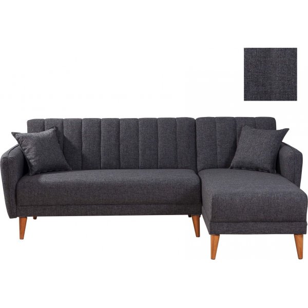 Slaapbank Aqua Rechts - Donkergrijs