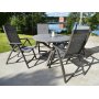 Scottsdale utegrupp bord 112 cm inkl 4 st Solana positionsstol -Shabby Chic gr