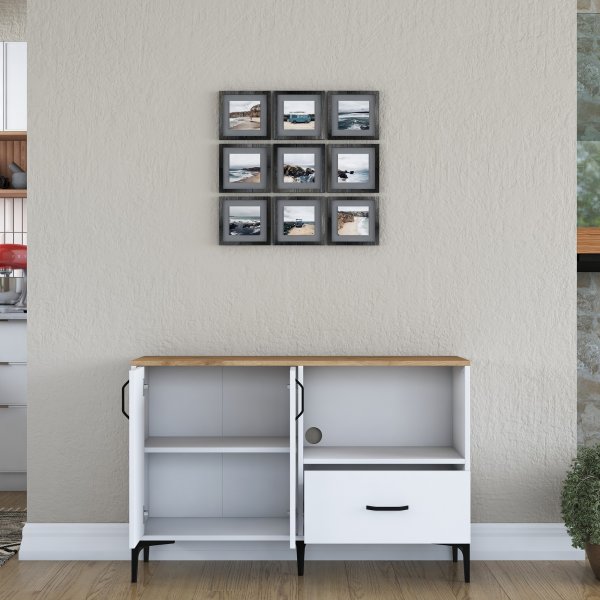 Meuble de cuisine Jericho 161 - Blanc/noyer Meuble de cuisine Jericho 161 - Blanc/noyer