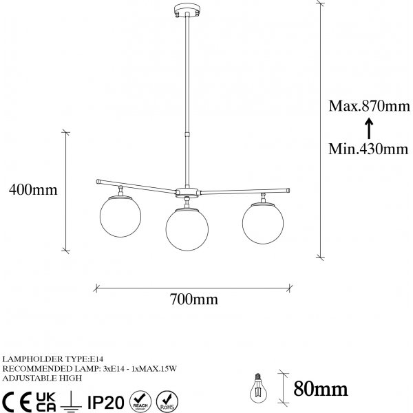 Plafonnier Atlas 10251 - Noir/or/blanc