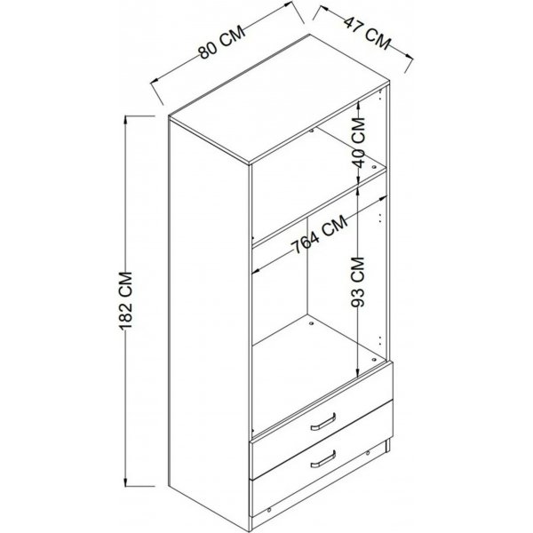 Yaman garderob 80 x 47 x 182 cm - Furu