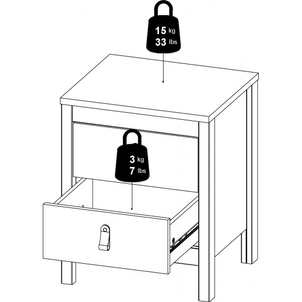 Nachtkastje Madrid - Zwart