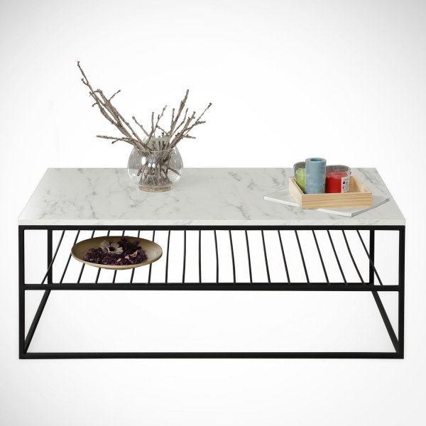 Table basse Etna 95 x 55 cm - Blanc/noir Table basse Etna 95 x 55 cm - Blanc/noir