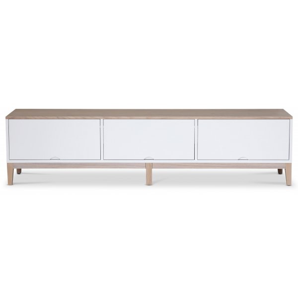Borgholm mediabnk XL - Vit / Whitewash ek
