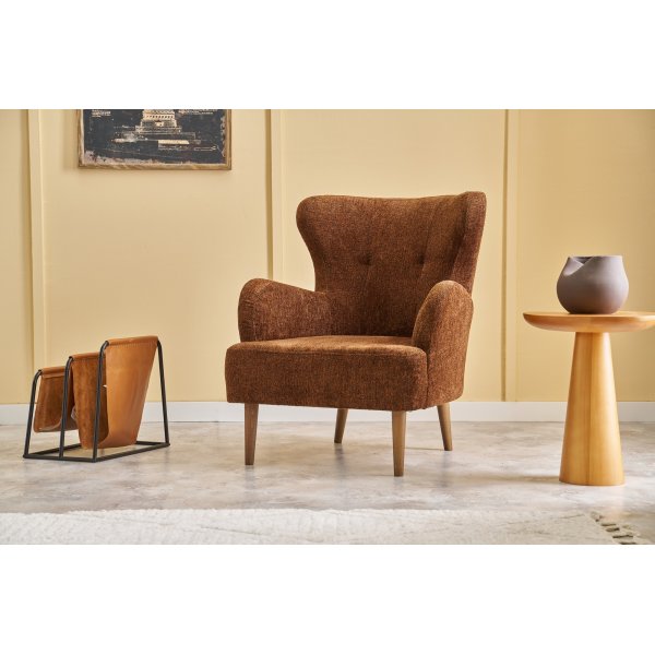 Fauteuil Karina - Marron/cuivre Fauteuil Karina - Marron/cuivre