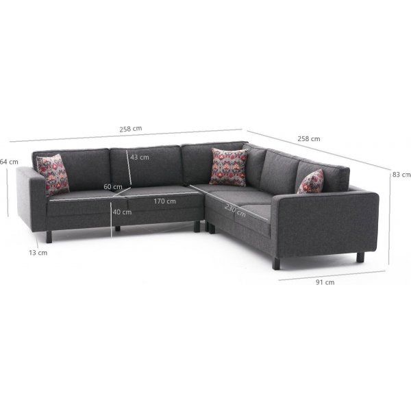 Canapé d'angle Kale - Lin anthracite Canapé d'angle Kale - Lin anthracite
