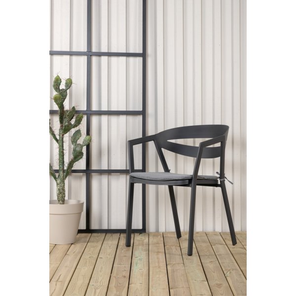 Slit matstol - Svart/Gr