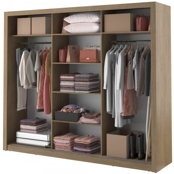 Mervyn garderob med spegel - Shetland ek Mervyn garderob med spegel - Shetland ek