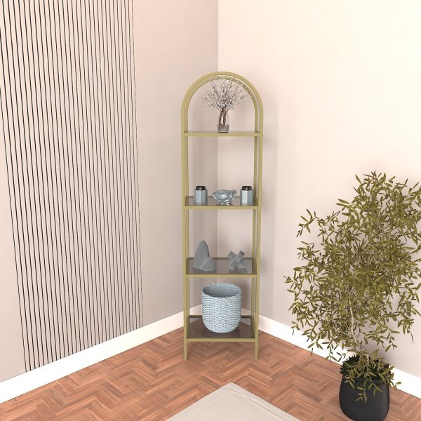 Mona bokhylla 40 x 30 x 152 cm - Guld Mona bokhylla 40 x 30 x 152 cm - Guld