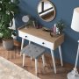 Bijou sminkbord 3, 99 x 40 cm - Valnt/vit
