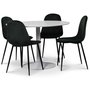 Seat matgrupp, runt matbord med 4 st Carisma sammetsstolar - Vit/Grn