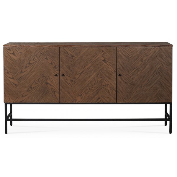 Edge dressoir - Bruingebeitst visgraat + Meubelpoten