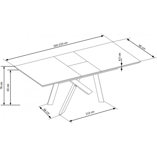 Table  manger Errol 160-200cm - Chne/noir