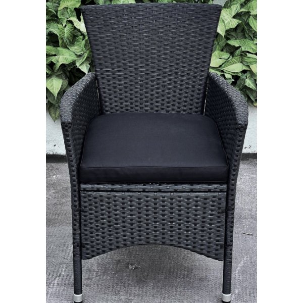 Brantevik utegrupp, bord med 8 st stolar - Svart konstrotting