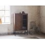 Edge monterat vitrinskp i smoked oak + Textilskydd fr mbler