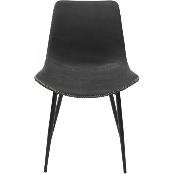 Solveig stol svart pu med ljus kontrast söm Solveig stol svart pu med ljus kontrast söm