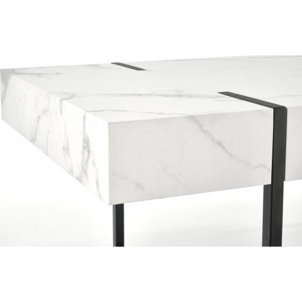 Blanca soffbord 110 x 64 cm - Vit marmor/svart Blanca soffbord 110 x 64 cm - Vit marmor/svart