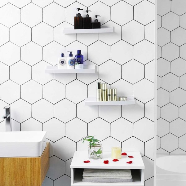 Etagère murale Suwon 38 cm, pack de 3 - Blanc Etagère murale Suwon 38 cm, pack de 3 - Blanc