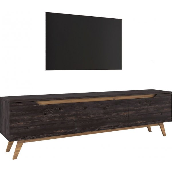 Duno TV-bnk - Svart/valnt